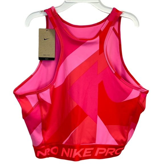 Nike Women's Pro Dri FIT Cropped Training Tank Top Pink FD0954-635 Size 2XL - Picture 5 of 6
